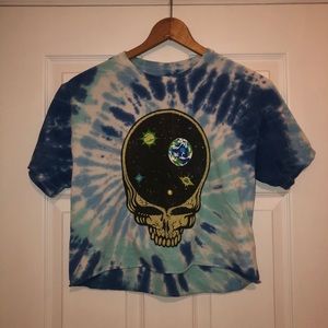 Grateful Dead Galaxy Skull Cropped T-Shirt